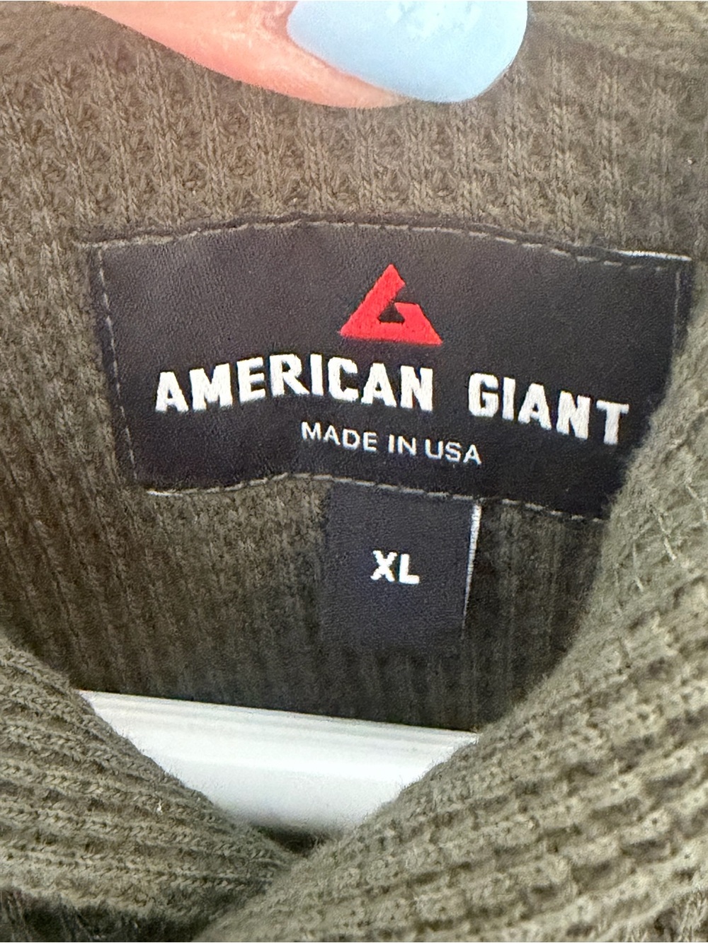 NWOT American Giant Loden Green Summit Waffle Pullover Hoodie Extra Large XL - Picture 8 of 9